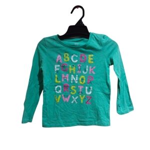 ⭐3/$15 CARTERS Toddler Girls Colourful Alphabet Long Sleeve